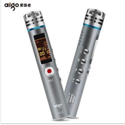 爱国者（aigo）R5511 录音笔 银色(8GB 指向性麦克 110*18mm)