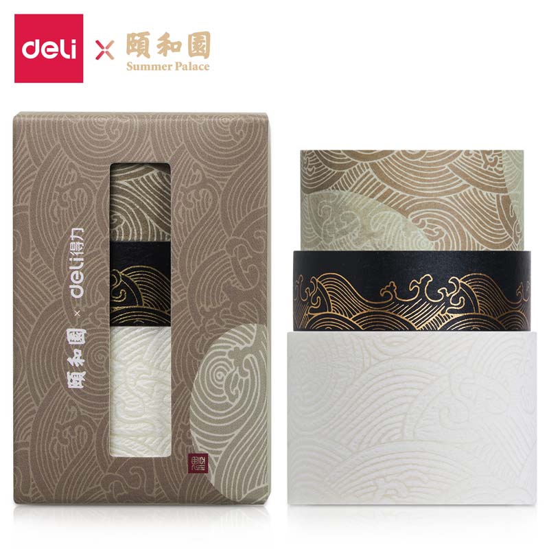 得力HZ042颐和园和纸胶带15mm/20mm/30mm*5m(棕)(3卷/盒)