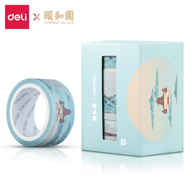 得力HZ043颐和园和纸胶带15mm/20mm/30mm*5m(绿)(3卷/盒)